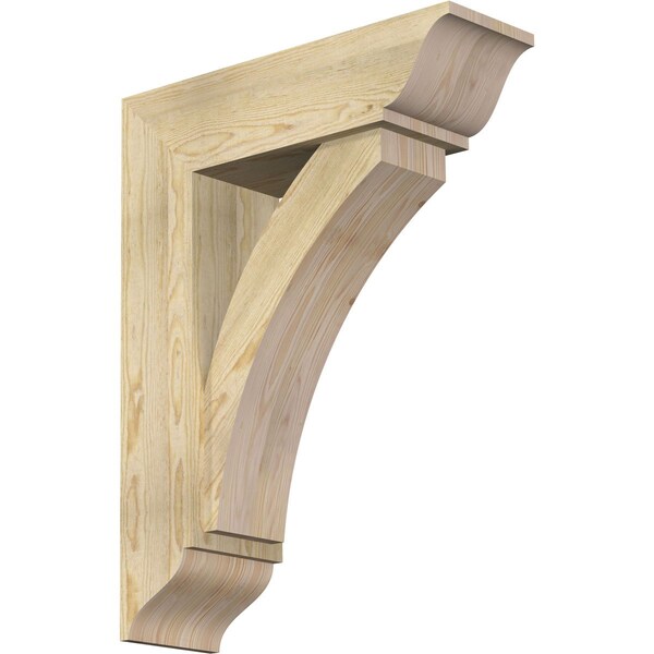 Ekena Millwork Thorton Traditional Rough Sawn Bracket w/ Offset Brace, Douglas Fir, 8"W x 26"D x 34"H BKT0806X26X34THR01RDF - main
